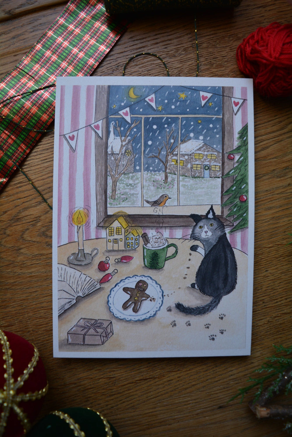 affiche chat noël