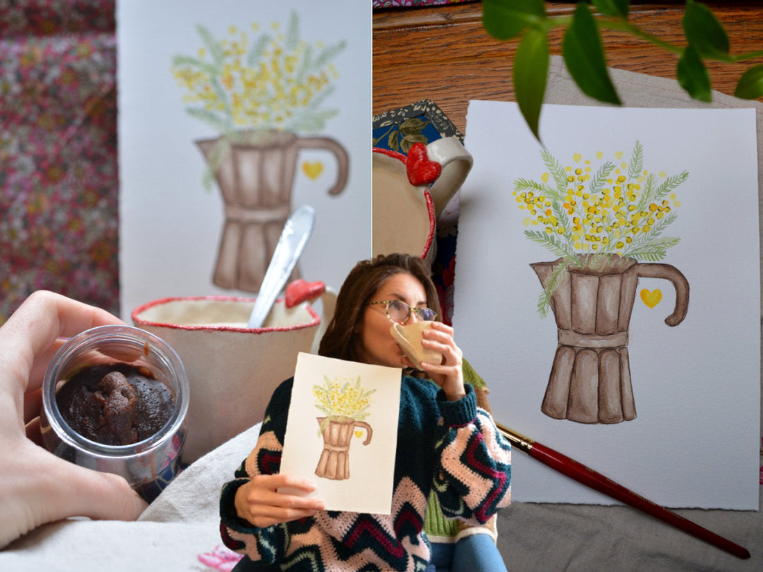 Idées cadeaux faits main pour la Saint-Valentin - aquarelles et illustrations Dame Linotte