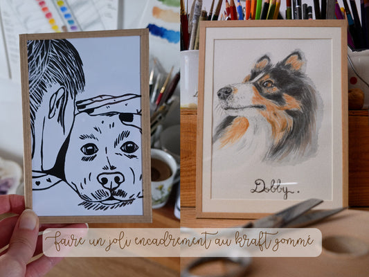 Comment encadrer une illustration avec du kraft gommé