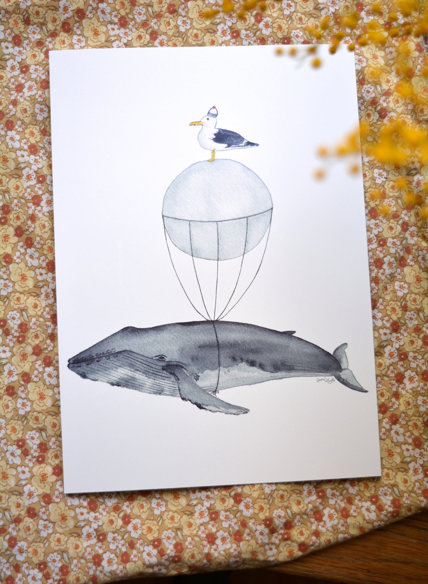 affiche A4 baleine montgolfiere