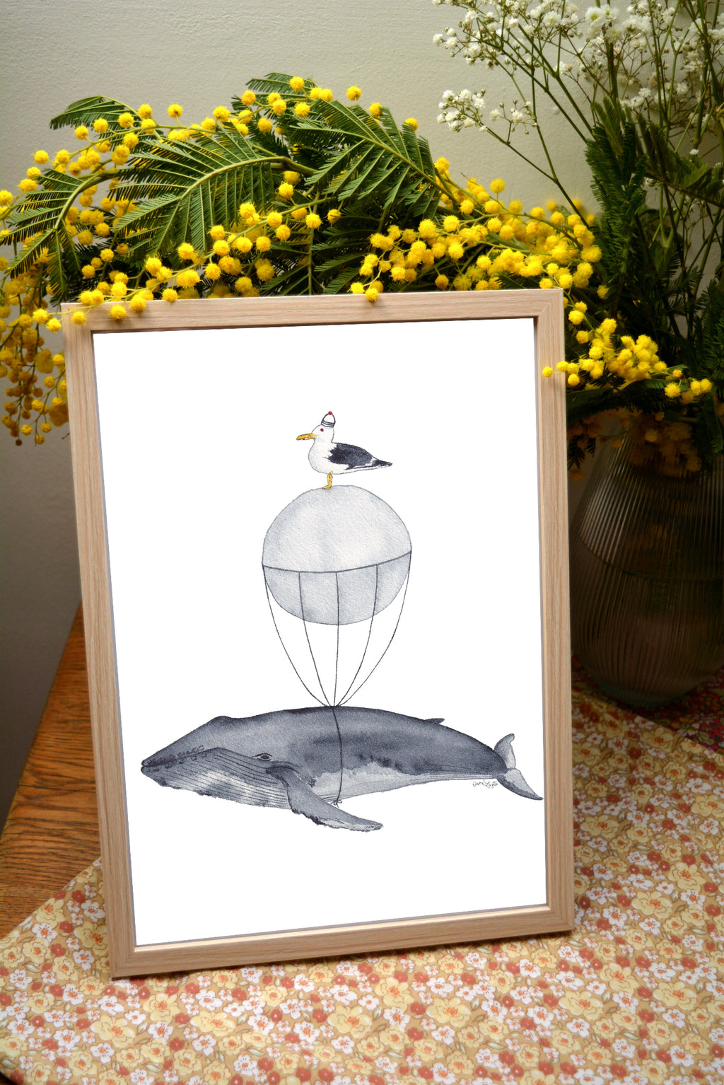 affiche A4 baleine montgolfiere