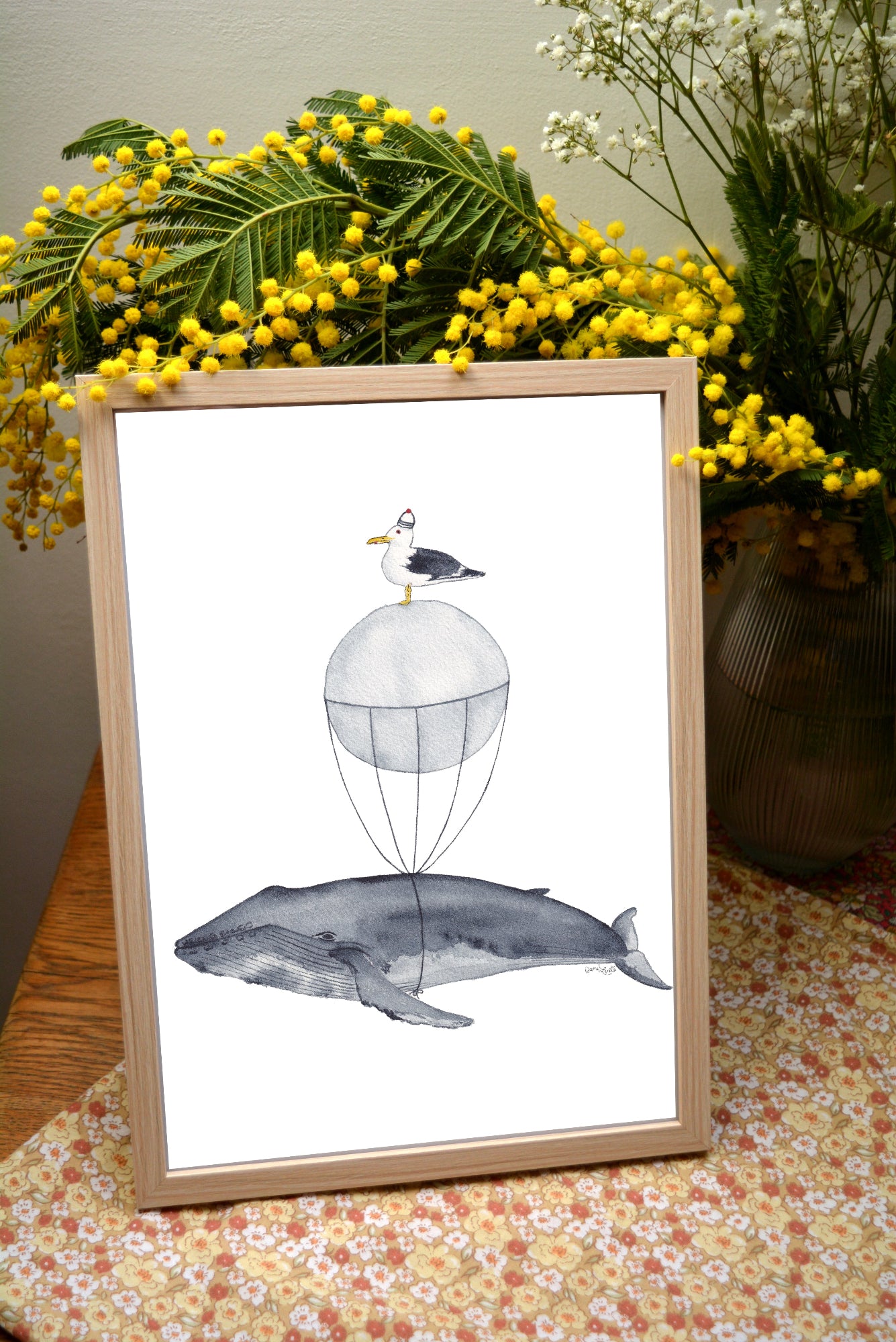 affiche A4 baleine montgolfiere