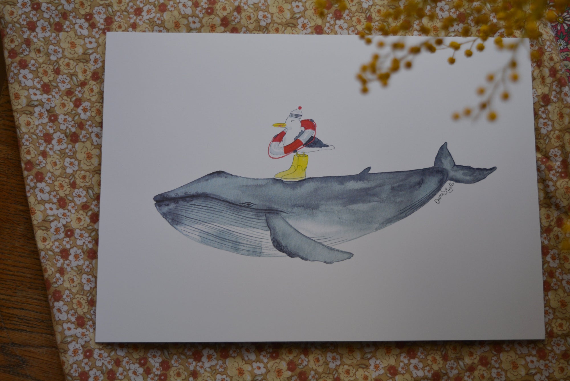 affiche a4 baleine mouette