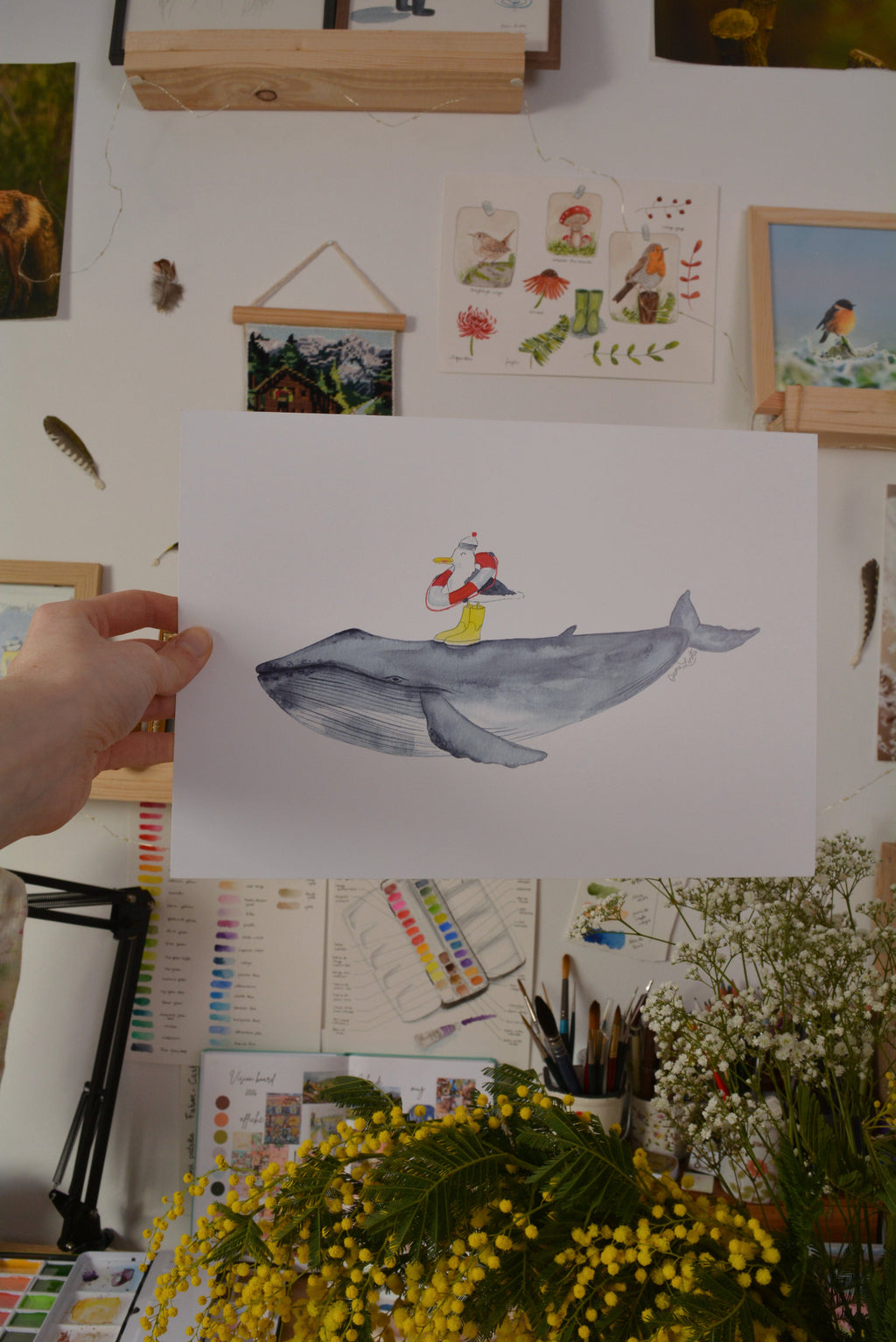 affiche a4 baleine mouette