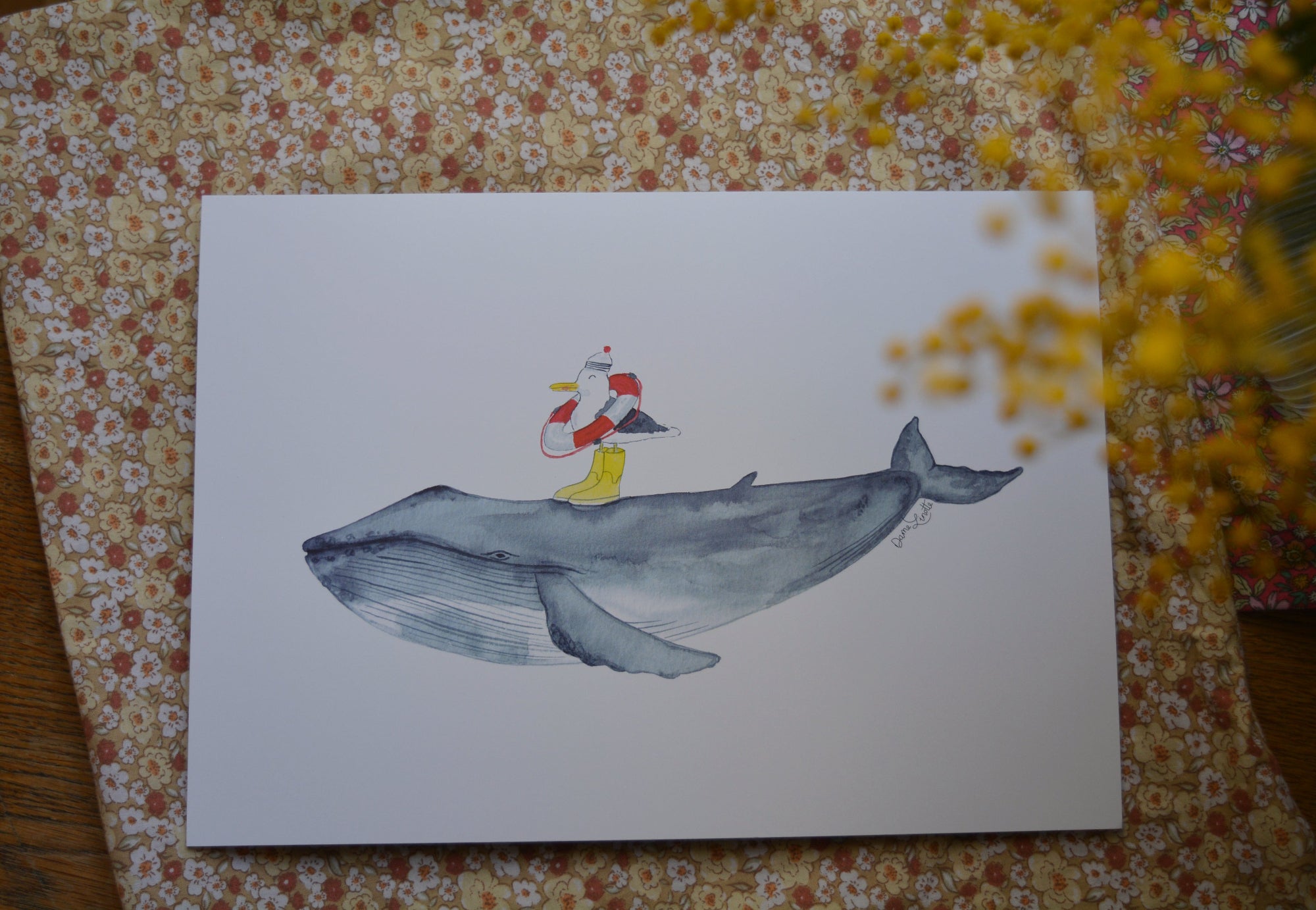 affiche a4 baleine mouette