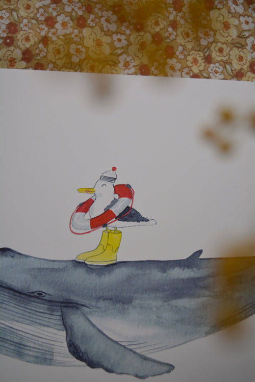 affiche a4 baleine mouette