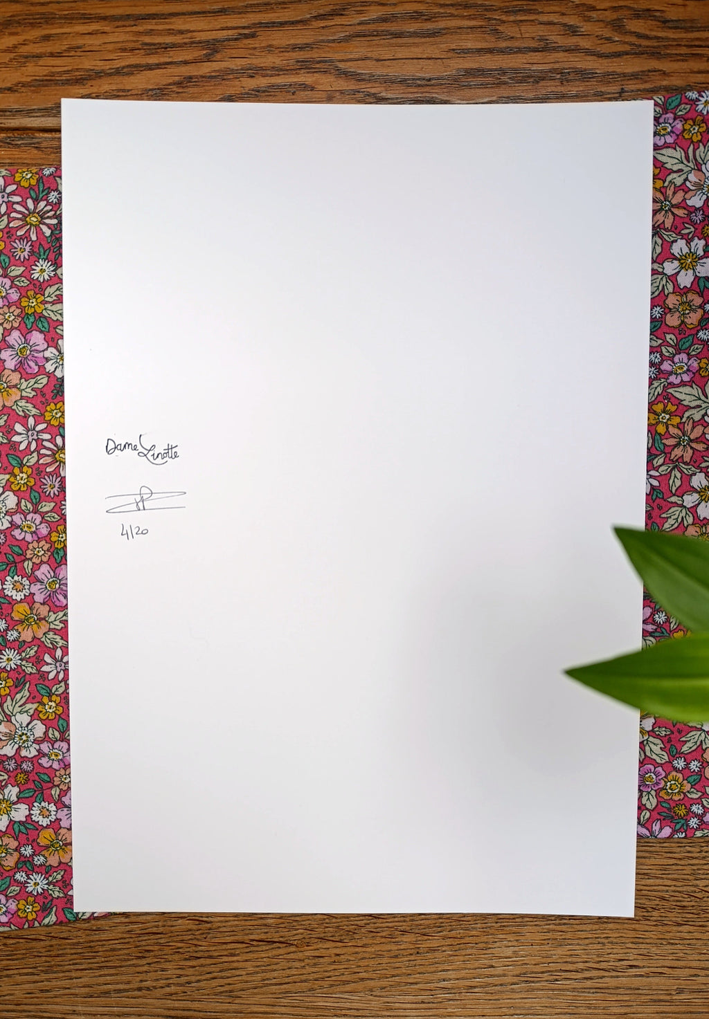 affiche a4 verso signature et numéro