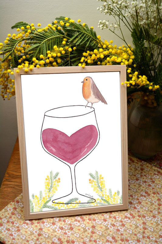 affiche a4 vin rouge gorge