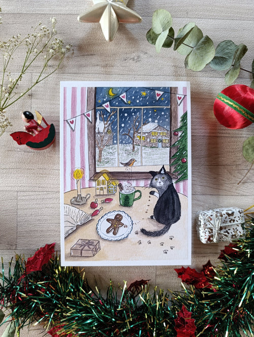 affiche chat de noel