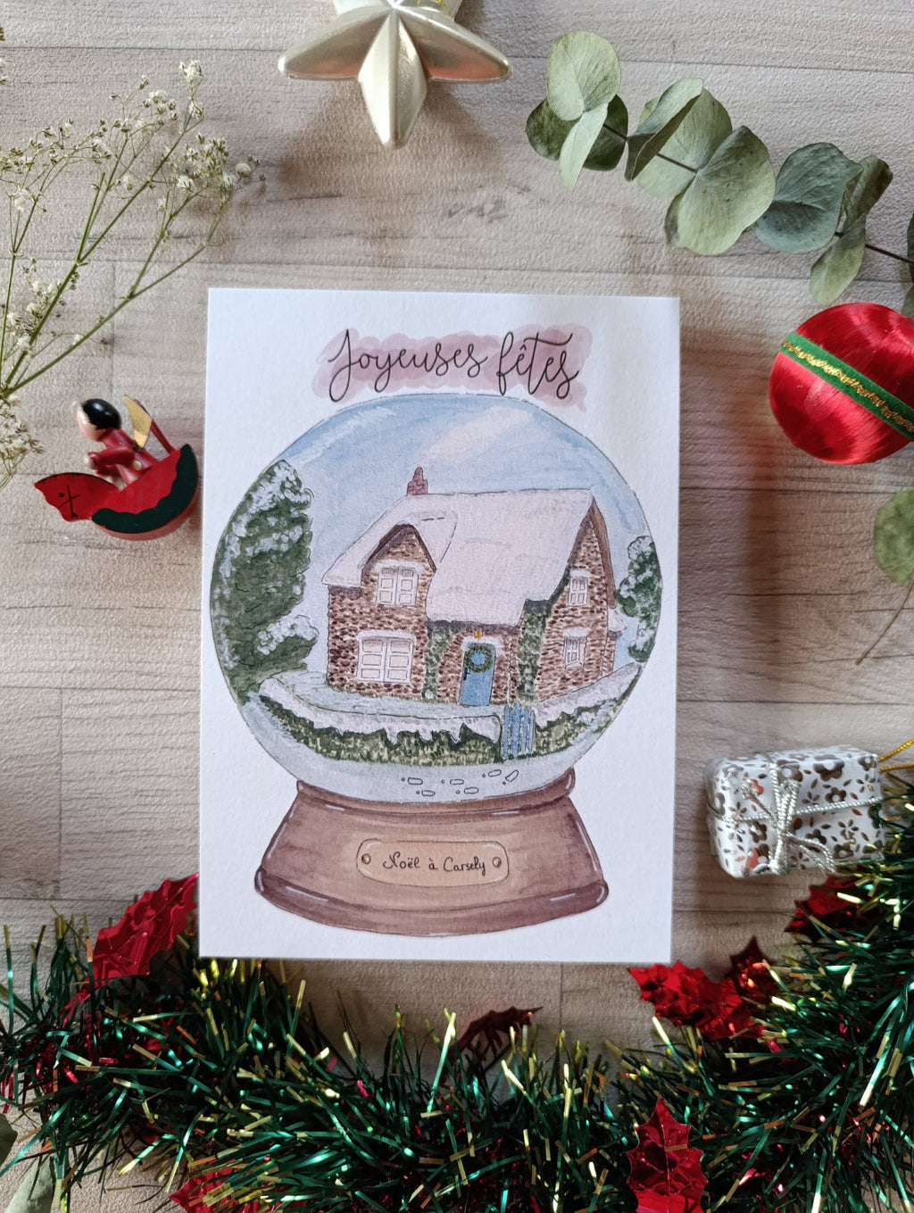 affiche cottage joyeuses fêtes