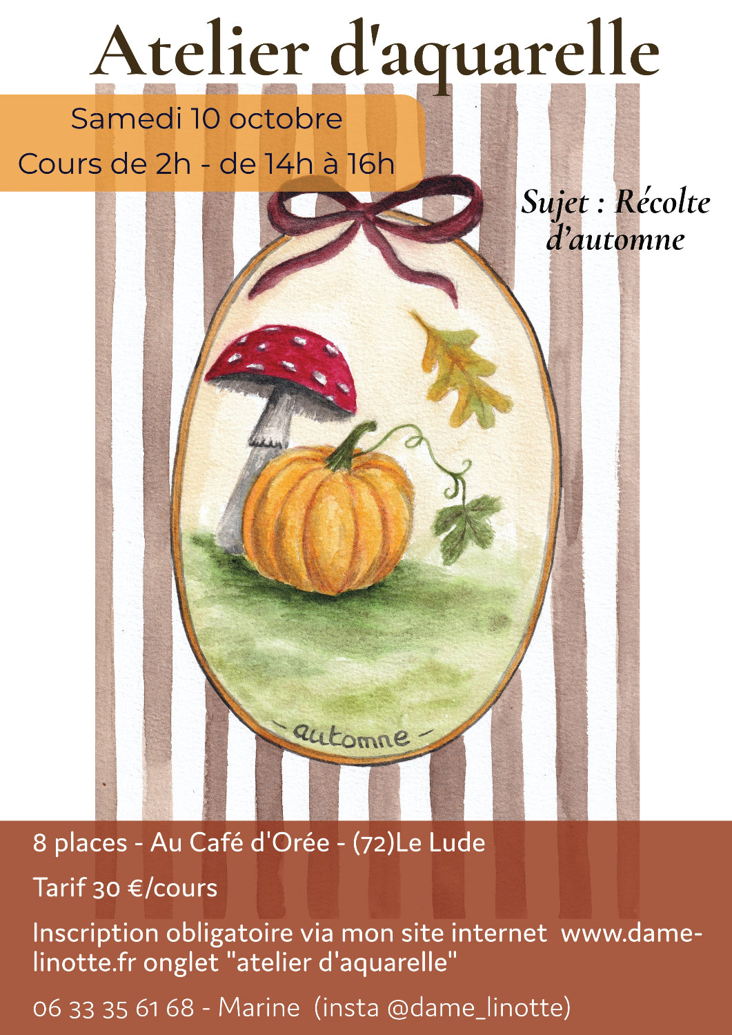 affiche cours aquarelle automne