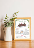affiche encadrée recette buche de noël