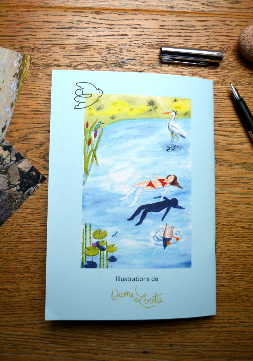 carnet de note motif étang verso