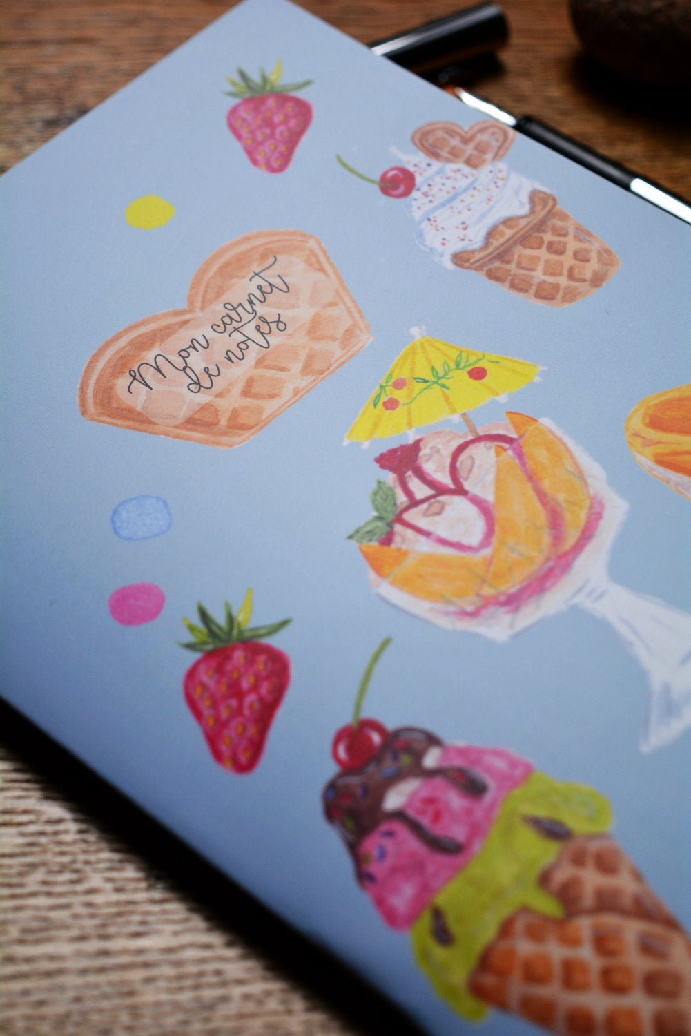 carnet de notes motif glaces