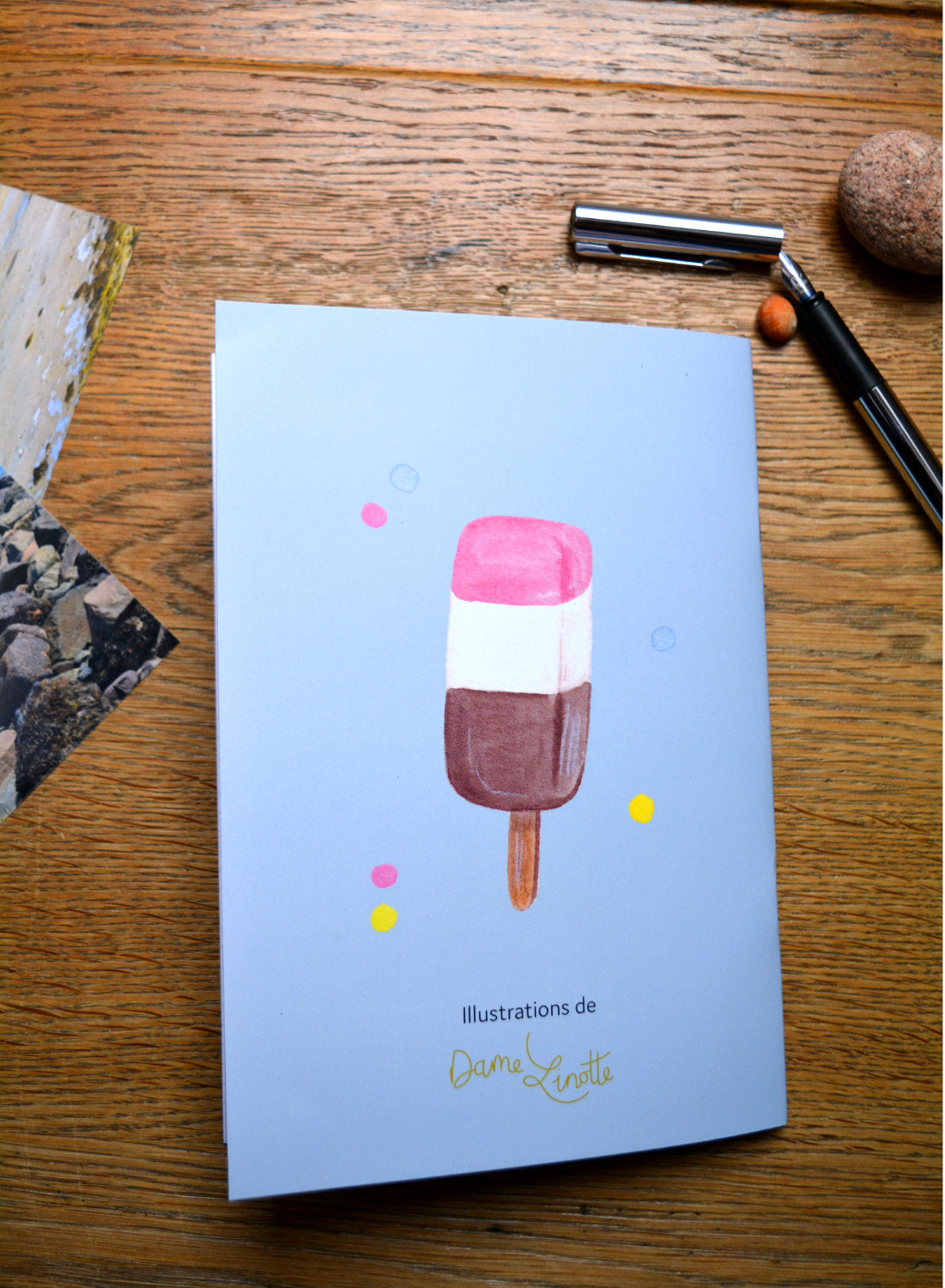 carnet de notes motif glaces verso