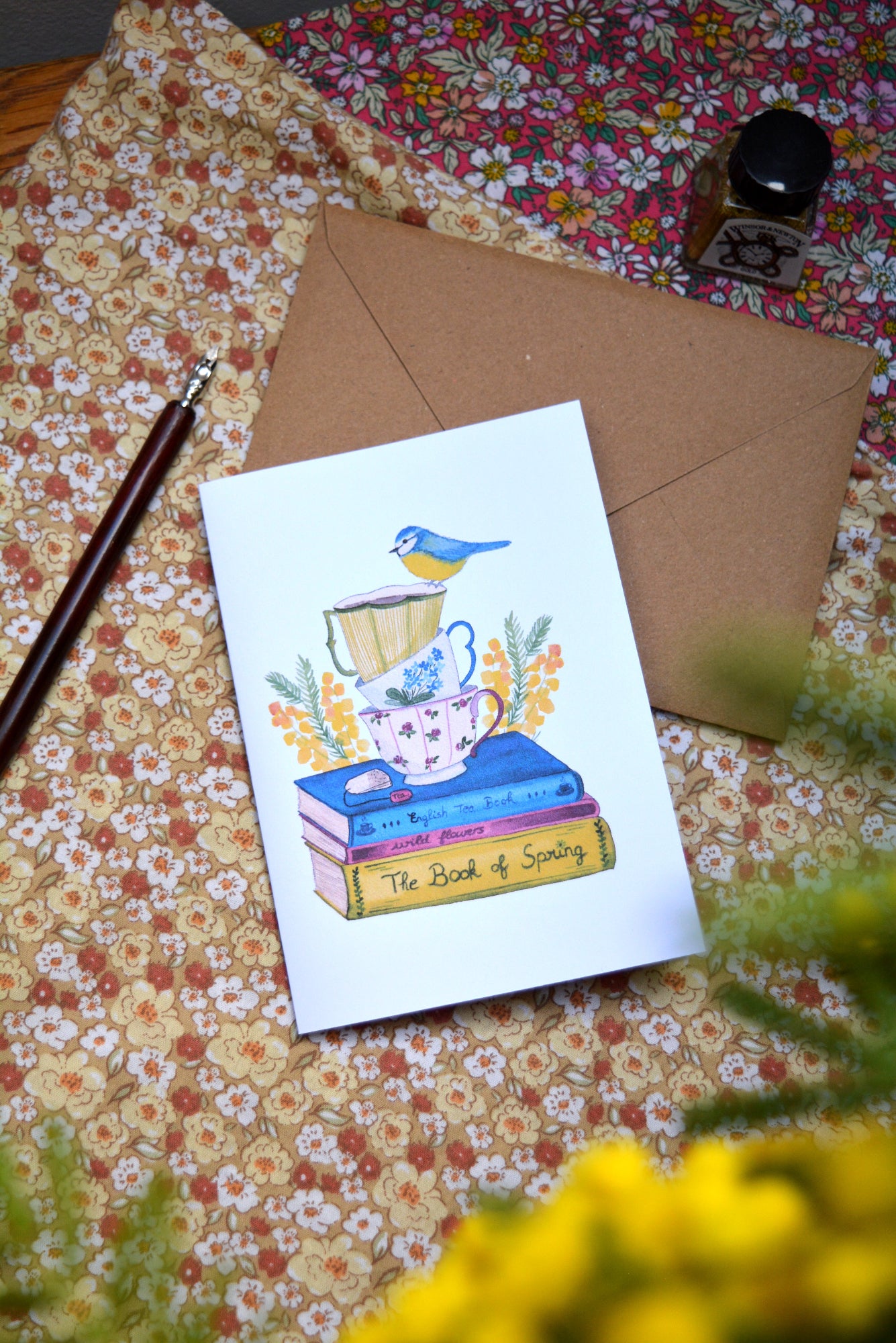 carte a6 mesange tasses livres