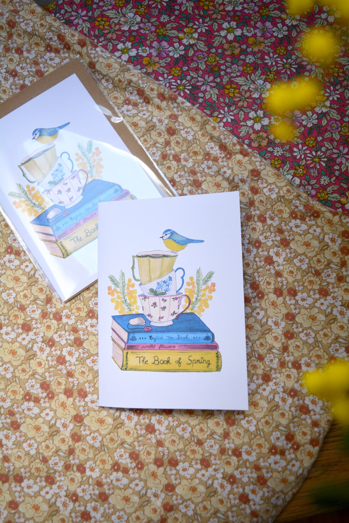 carte a6 mesange tasses livres