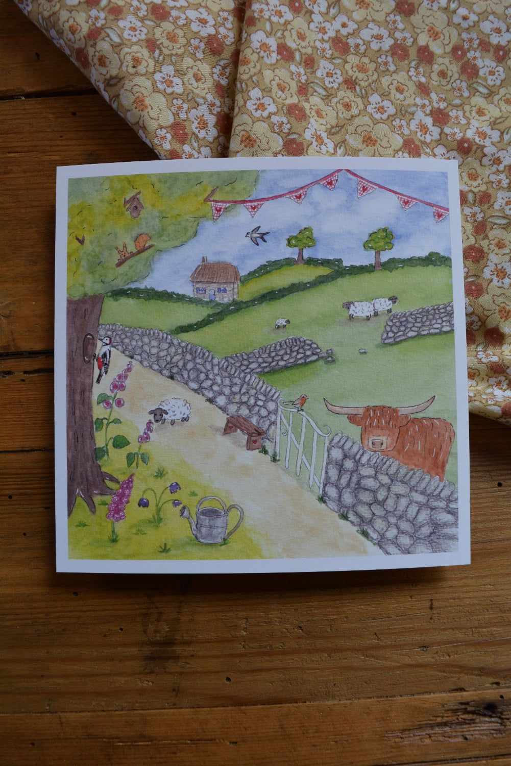 carte postale campagne anglaise carrée