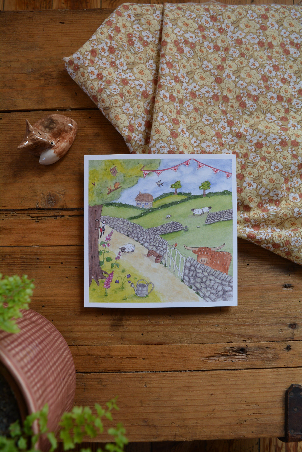 carte postale campagne anglaise carrée