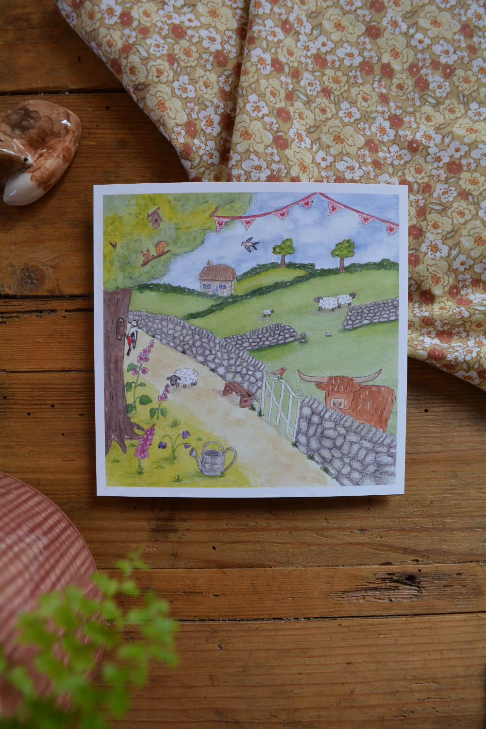 carte postale campagne anglaise carrée