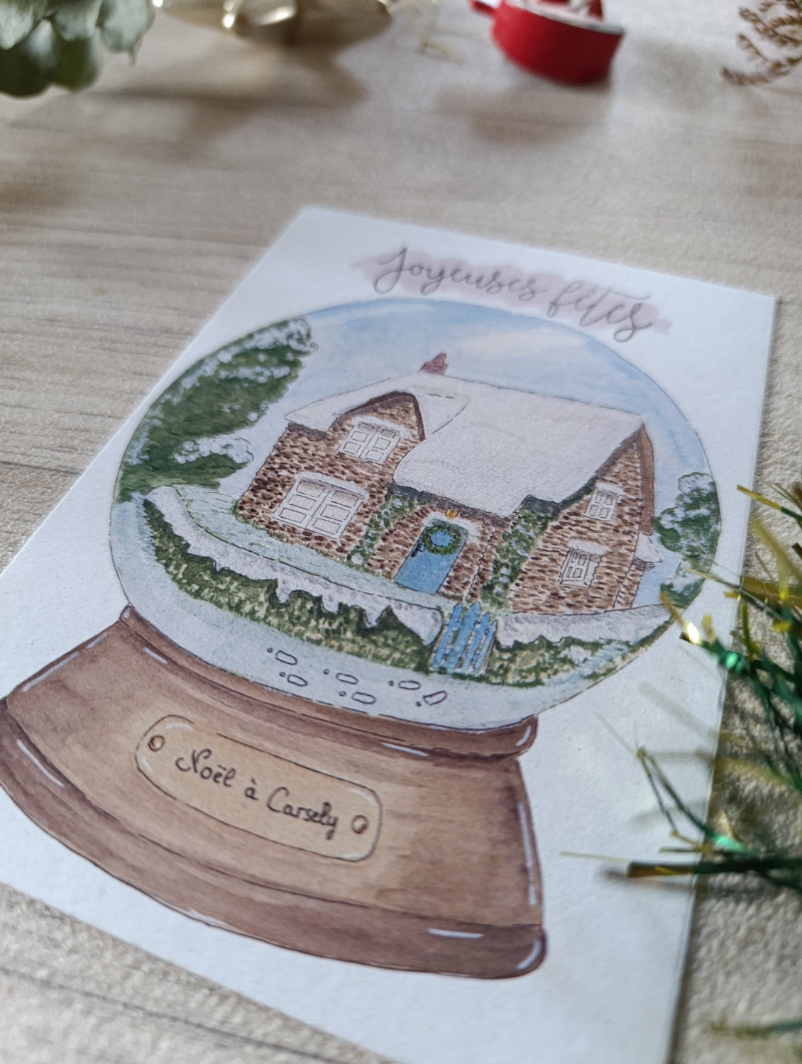 carte postale cottage noël