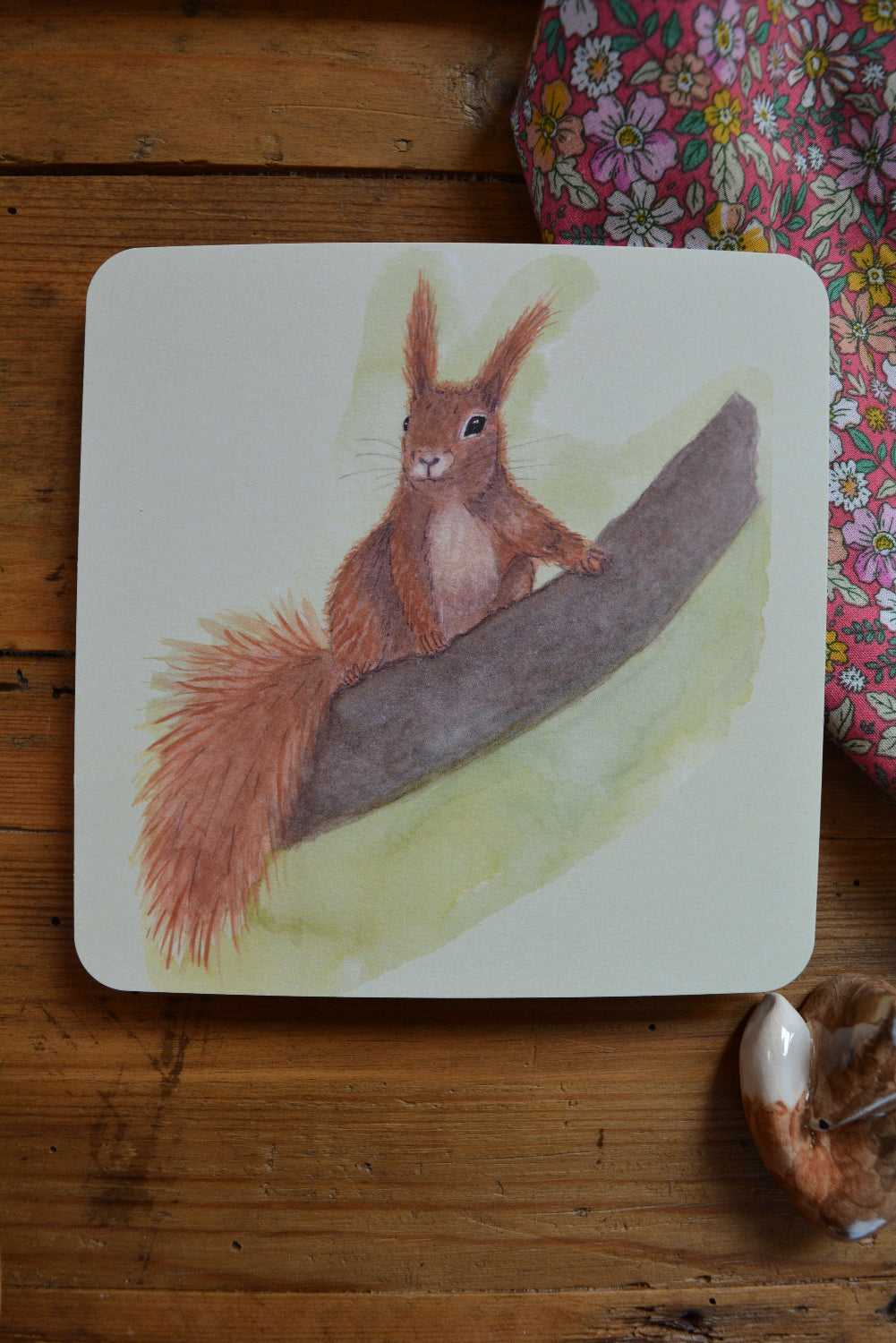 carte postale écureuil carrée