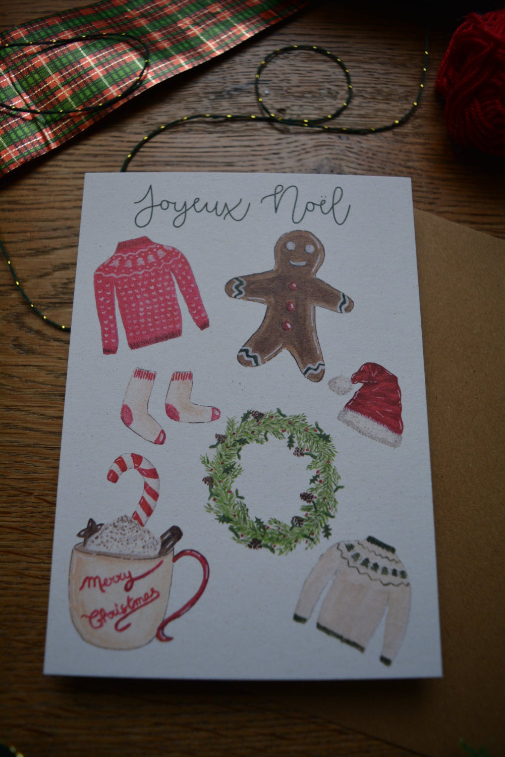 carte postale joyeux noël zoomé