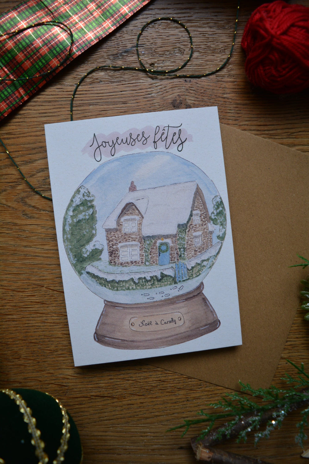 carte postale noël cottage