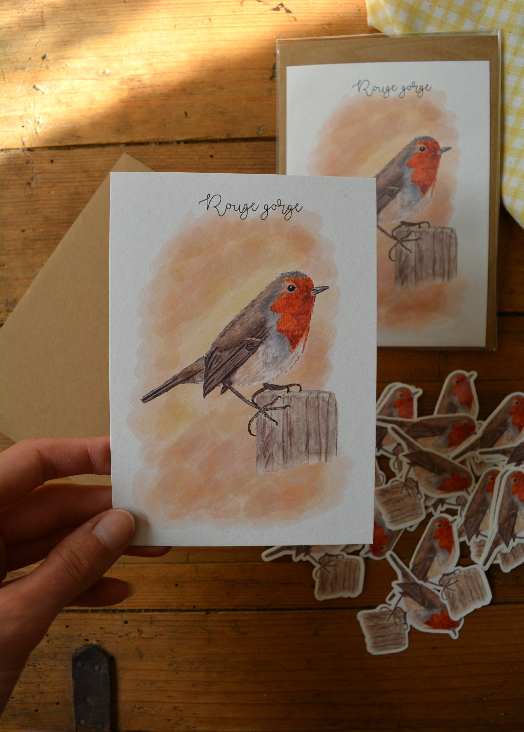 carte postale rouge gorge