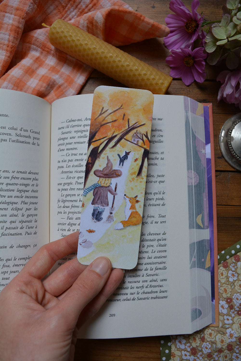 marque page sorcière automne