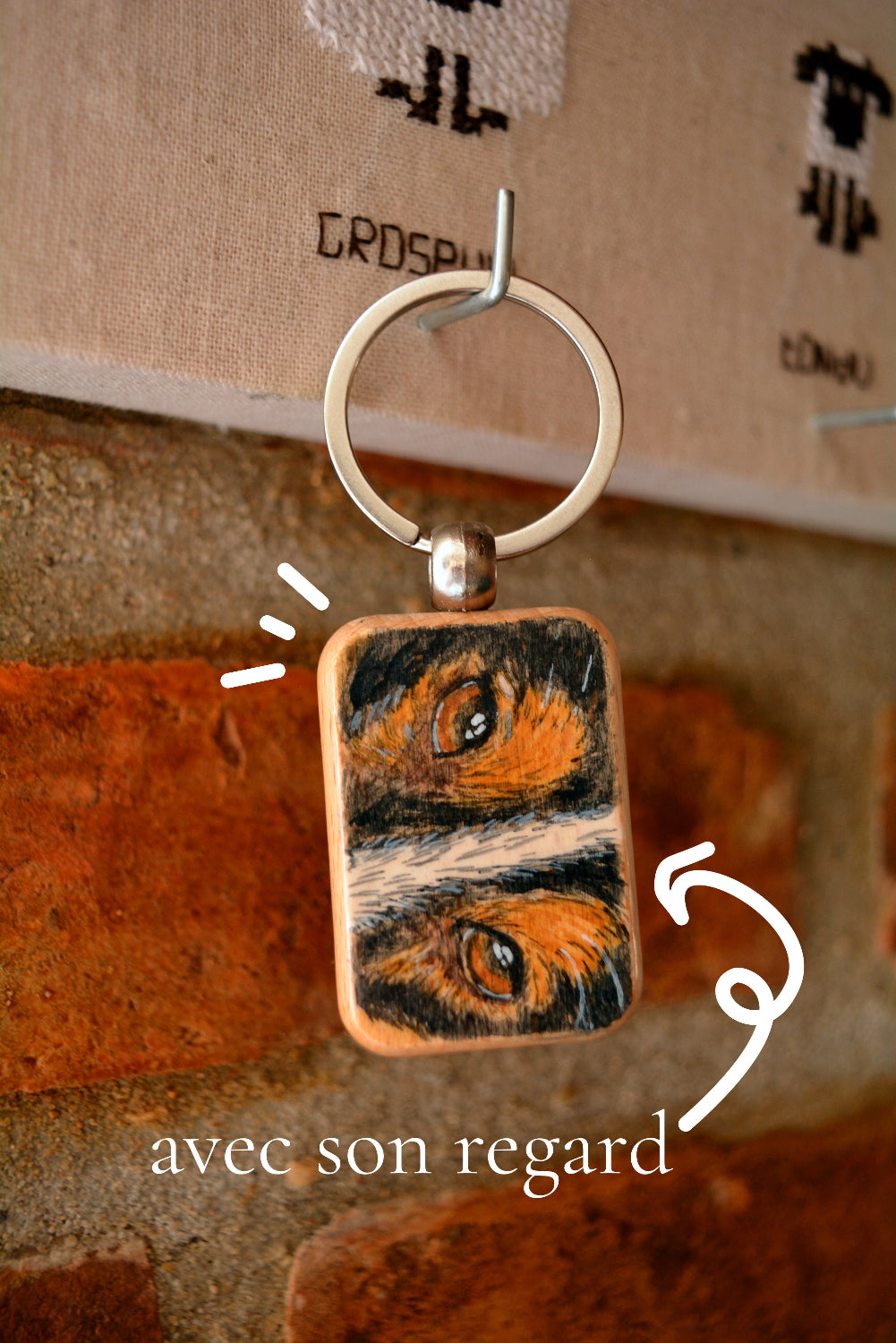 porte cle personnalise regard chien chat