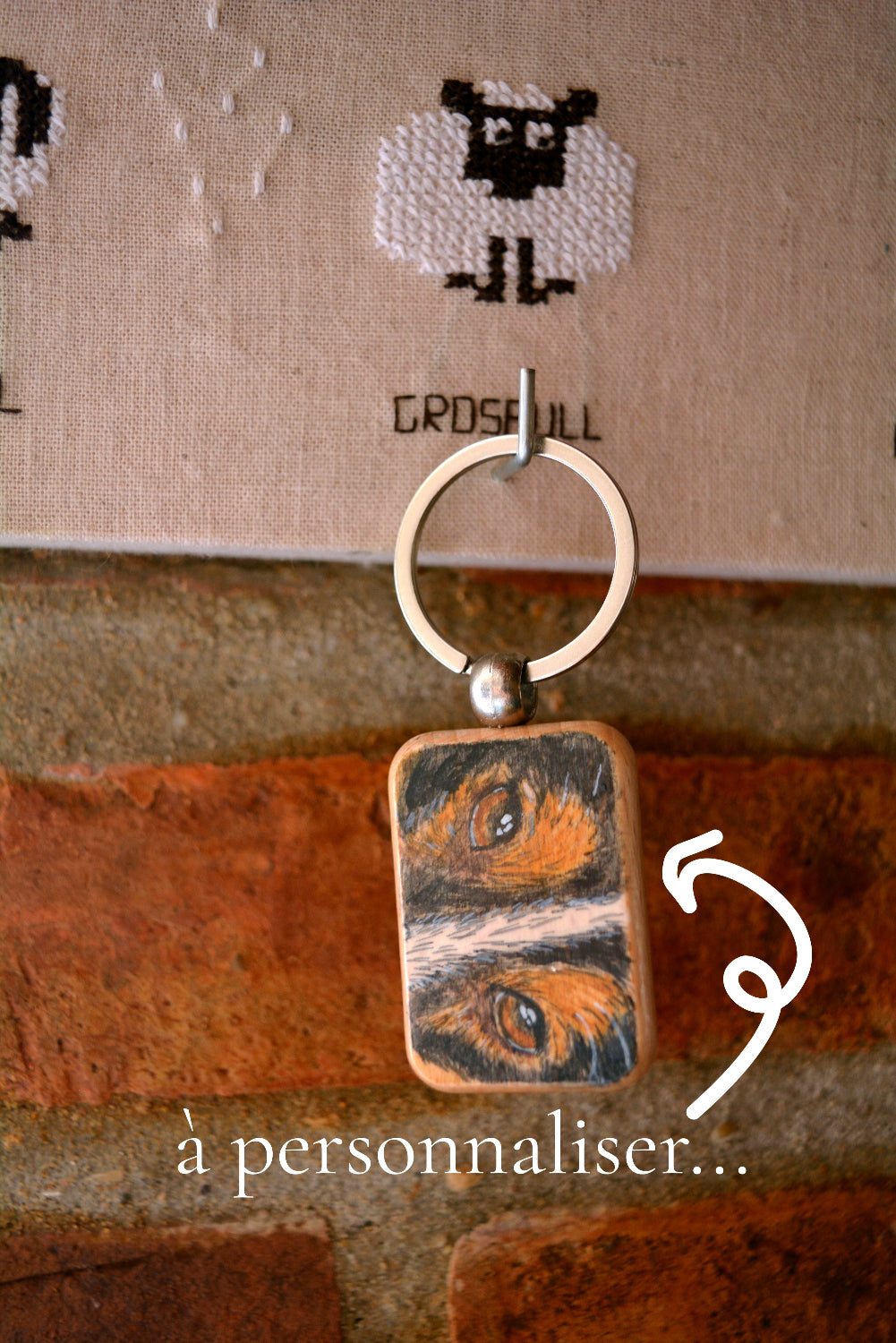 porte cle personnalise regard chien chat