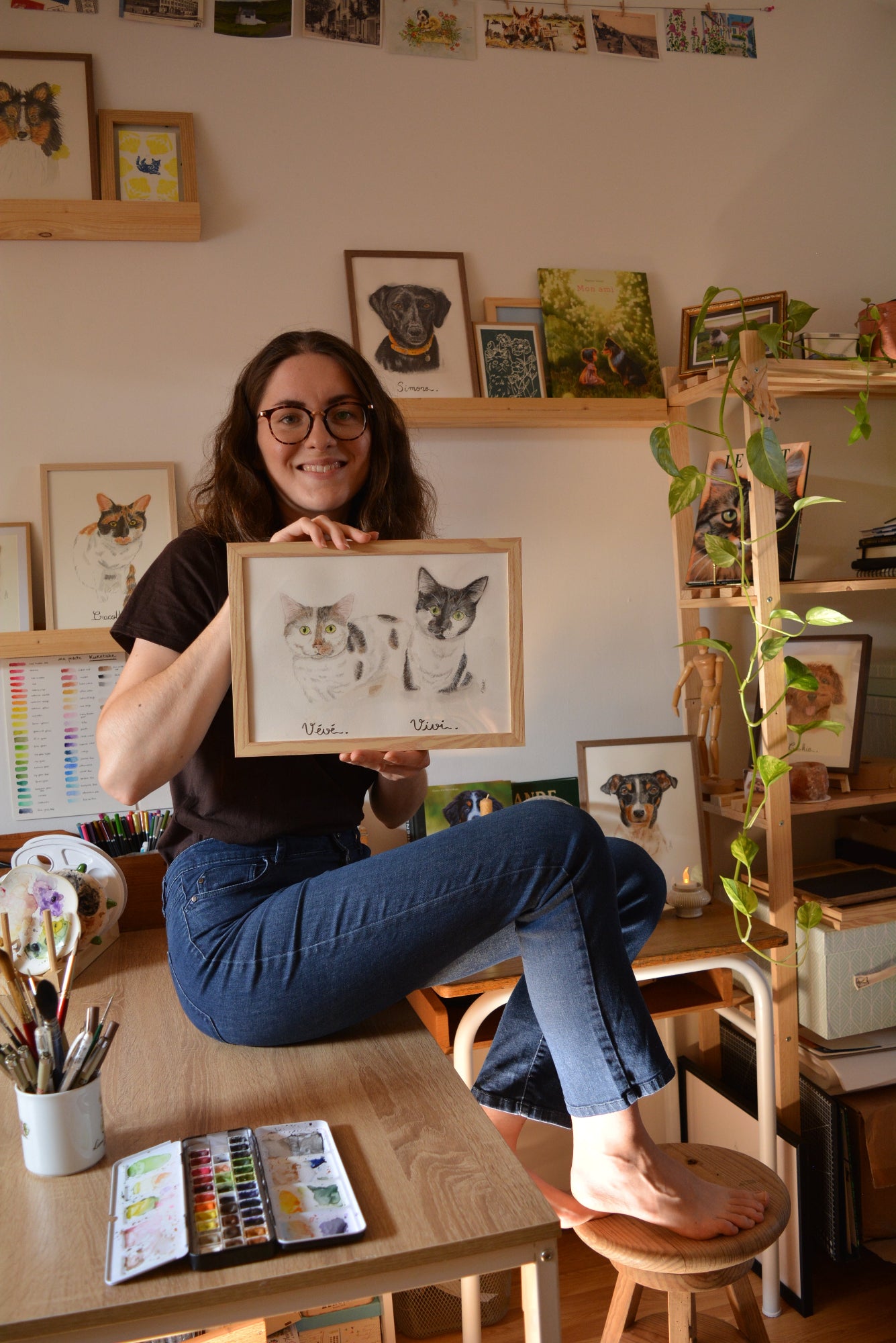 portrait chats cadre