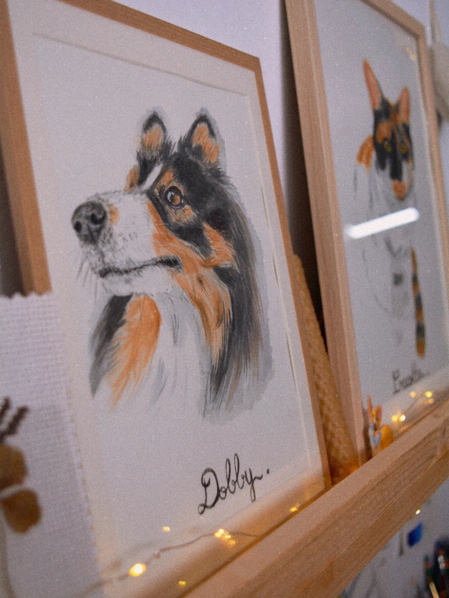 portrait chien berger encadré