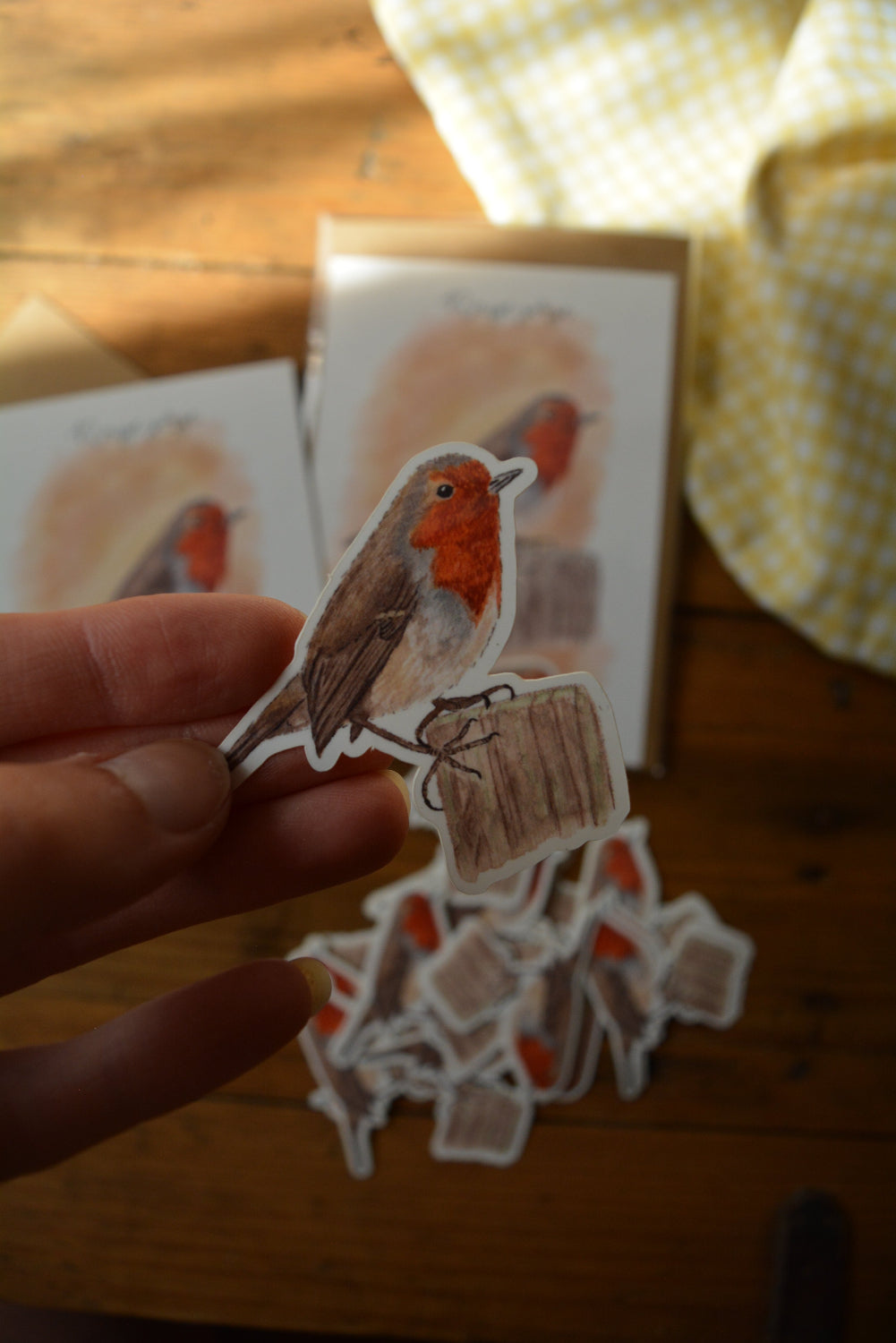 autocollant rouge gorge